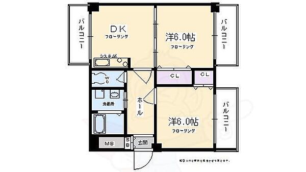 パークサイド岡崎 ｜京都府京都市左京区岡崎西天王町(賃貸マンション2DK・3階・43.74㎡)の写真 その2