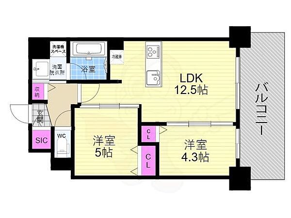 クオリア京都東山 302｜京都府京都市東山区三条通白川橋東入五軒町(賃貸マンション2LDK・3階・51.74㎡)の写真 その2