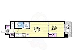 スワンズ京都東寺ガーデン 5階1LDKの間取り