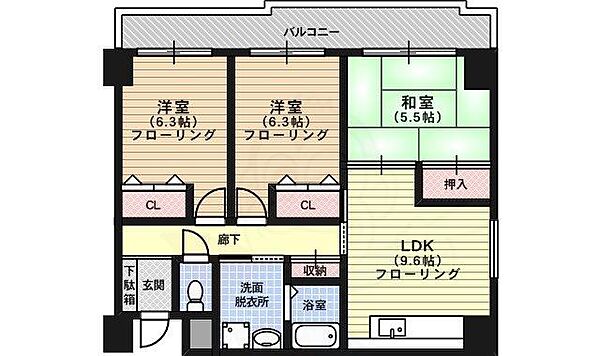 ノイ・ディアール御池 ｜京都府京都市中京区亀屋町(賃貸マンション3LDK・2階・67.31㎡)の写真 その2