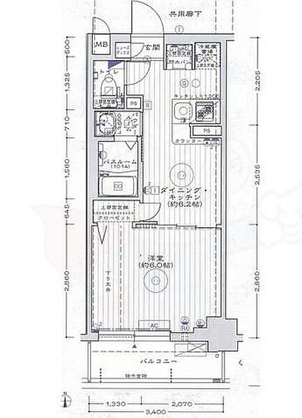 エステムプラザ京都ステーションレジデンシャル ｜京都府京都市南区西九条藤ノ木町(賃貸マンション1DK・2階・25.84㎡)の写真 その2