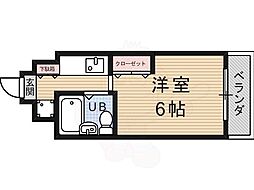 アネックスパルマ 2階1Kの間取り