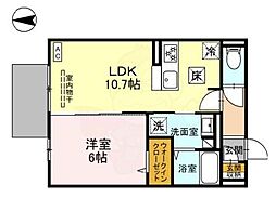 阪急京都本線 西京極駅 徒歩15分の賃貸アパート 1階1LDKの間取り