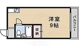 サンリット西川 3階ワンルームの間取り