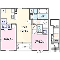 SKY  ｜ 京都府京都市右京区西院日照町（賃貸アパート2LDK・2階・59.16㎡） その2