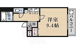 サンクレスト 2階1Kの間取り