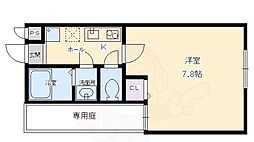 フラッティ堀川高辻 1階1Kの間取り