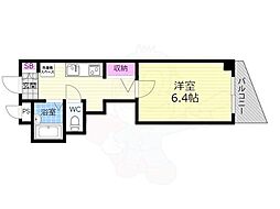 ヌフジャラン御前 6階1Kの間取り