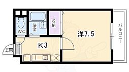 サンシャイン東山 3階1Kの間取り
