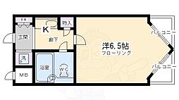 DETOM-1鴨川 3階1Kの間取り