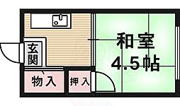 丹羽パンション 2階1Kの間取り