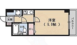 ライオンズマンション四条烏丸 4階1Kの間取り