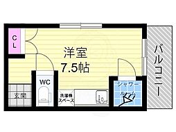 アーキスKG 2階ワンルームの間取り