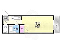 ハウスオブローズ 1Kの間取図画像