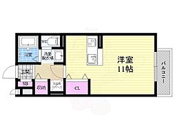 阪急京都本線 桂駅 徒歩21分の賃貸アパート 1階1Kの間取り