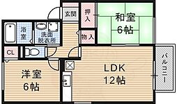 セジュール伊東 1階2LDKの間取り