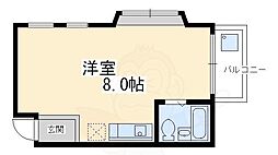 ポーシェ鴨川 3階1Kの間取り