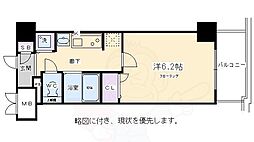 プレサンス京都鴨川彩華 3階1Kの間取り