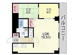 ＡＦＩＣＩＯＮ堀川 11階2LDKの間取り