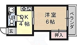 Stable勧修寺 1DKの間取図画像