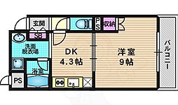 セントポーリア嵯峨野清水町 1階1DKの間取り