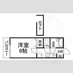 セ・レスト薬大南 1Kの間取図画像