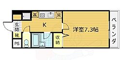 京福電気鉄道北野線 龍安寺駅 徒歩4分の賃貸マンション 1階1Kの間取り