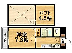 京福電気鉄道北野線 龍安寺駅 徒歩4分の賃貸マンション 3階1Kの間取り
