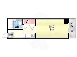 ル・ヴェール清水西 3階1Kの間取り