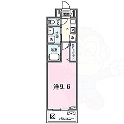 フリージア 3階1Kの間取り