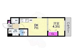 ARCA山科 5階1DKの間取り