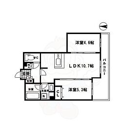 CURIOJITE OKAZAKI 1階2LDKの間取り