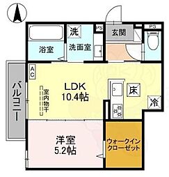 Vrai　Soleil 1階1LDKの間取り