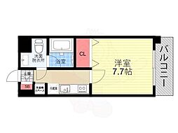 グランドパレス西大路 9階1Kの間取り