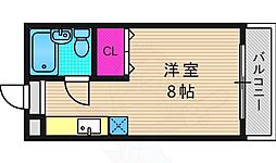 るうとぴあ竹内 2階1Kの間取り