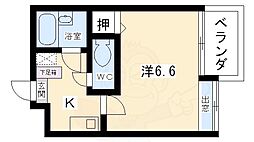 ポルトボヌール 1階1Kの間取り