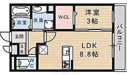 マジェスティ ツイン 1棟 2階1LDKの間取り
