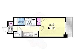 エストゥルース京都 3階1Kの間取り