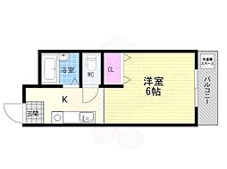 JR山陰本線 嵯峨嵐山駅 徒歩2分の賃貸マンション 4階1Kの間取り