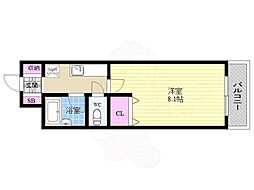 プレミール車道 4階1Kの間取り