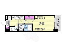 Luxe京都西大路 3階1Kの間取り