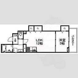 カーサ・フェリーチェ丸太町 1階1LDKの間取り