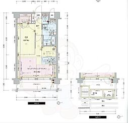 プレサンス京大前 1階1LDKの間取り