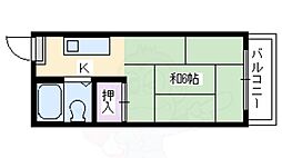 ハイツ山吹 1階1Kの間取り