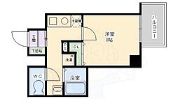 ベラジオ烏丸御池 1Kの間取図画像