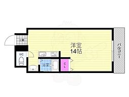コムデザンファン 3階ワンルームの間取り