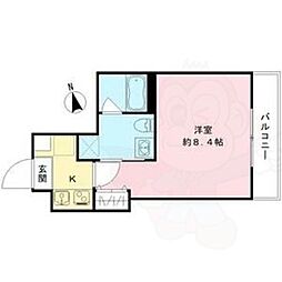 THE GARNET SUITE RESIDENCE吉祥院 4階1Kの間取り