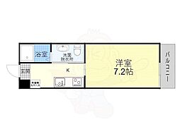 クレア　ラ・クーオ 2階1Kの間取り