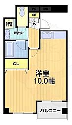 京都友禅文化会館 6階ワンルームの間取り