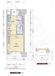 プレサンス十条凛華 1Kの間取図画像